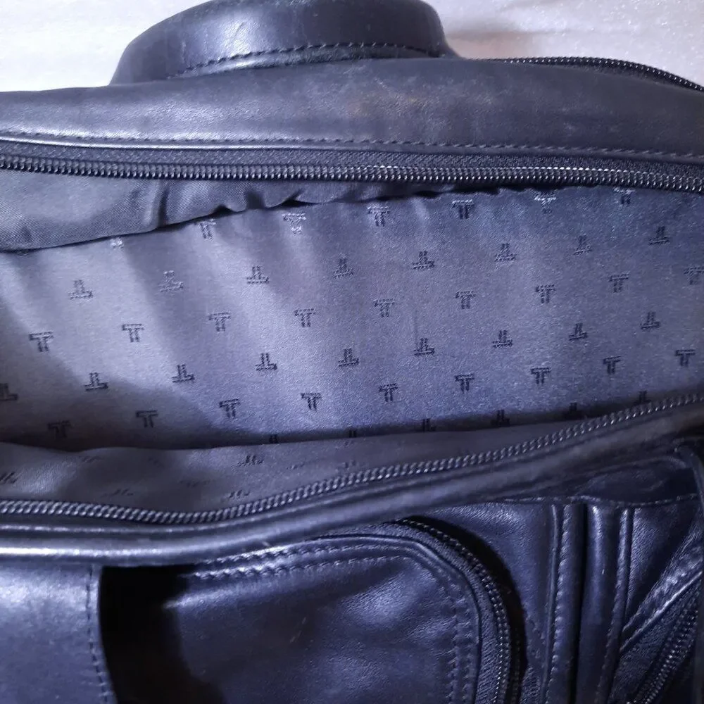 Tumi Alpha 2 Laptop Briefcase bag Black Napa Leather 96160D4 Computer distressed